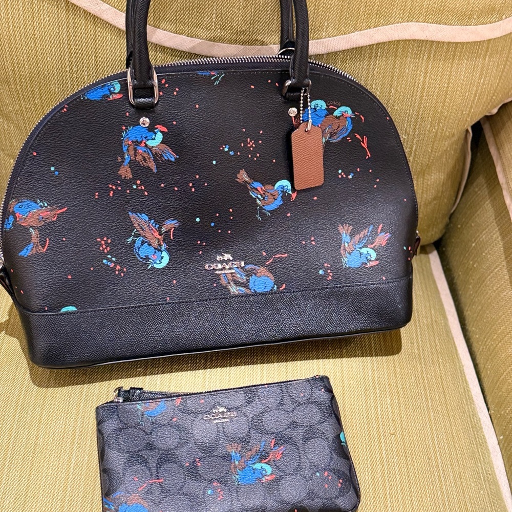 Coach blue bird bag set